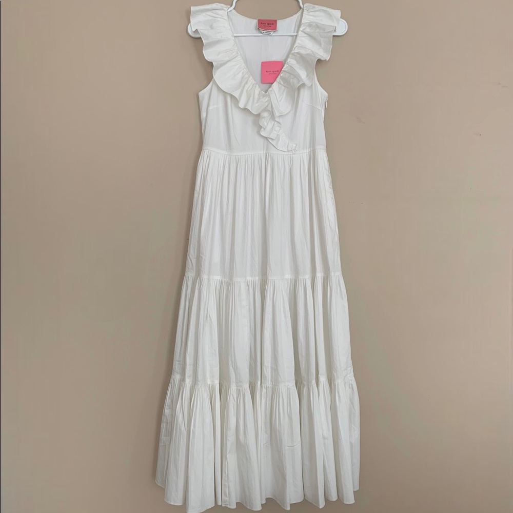 Kate Spade Poplin Ruffle Tiered Dress
